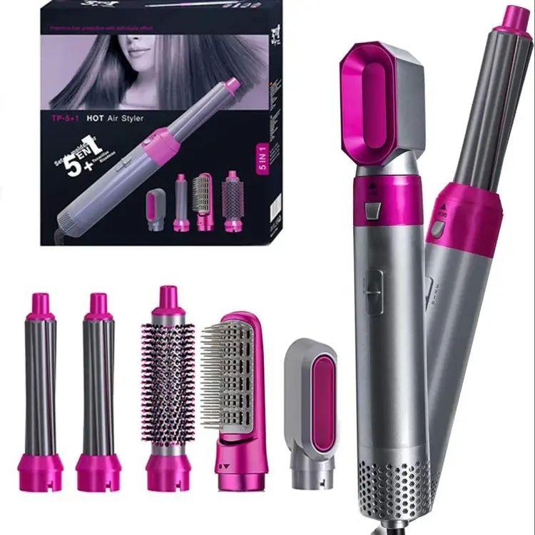 5-in-1 Hair Dryer Brush | Electric Hot Air Styler, Blow Dryer, Straightener & Curling Brush Kit