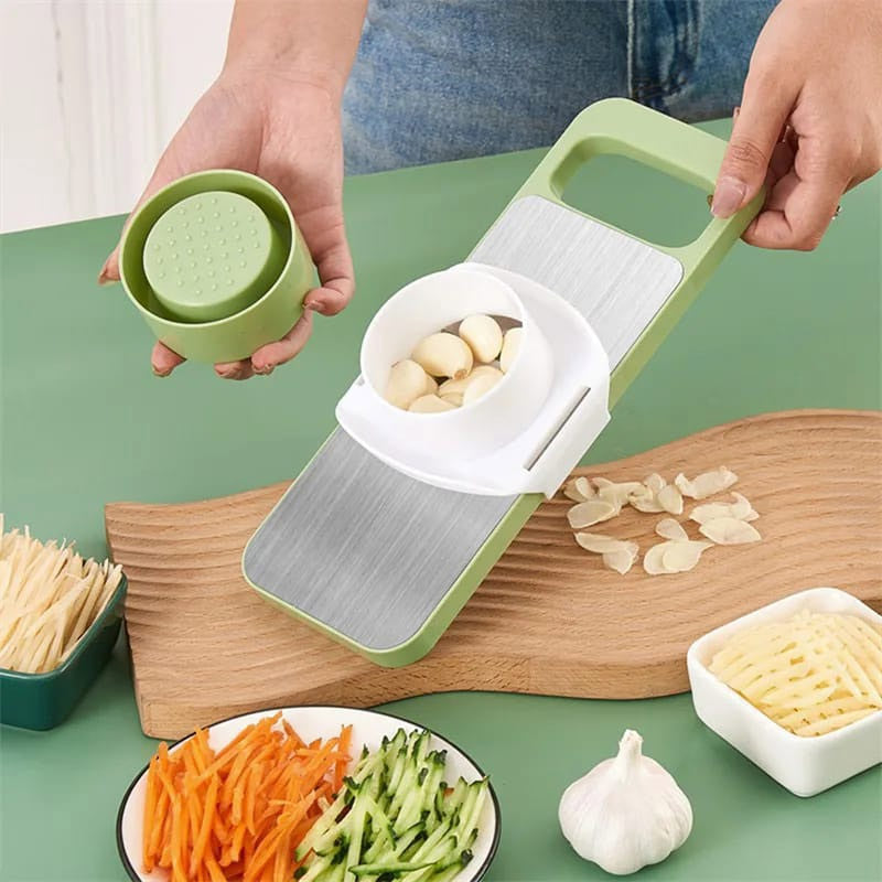 5-in-1 Multifunction Vegetable Cutter & Slicer with Stainless Steel Blades – Manual Kitchen Tool, 12 Inch