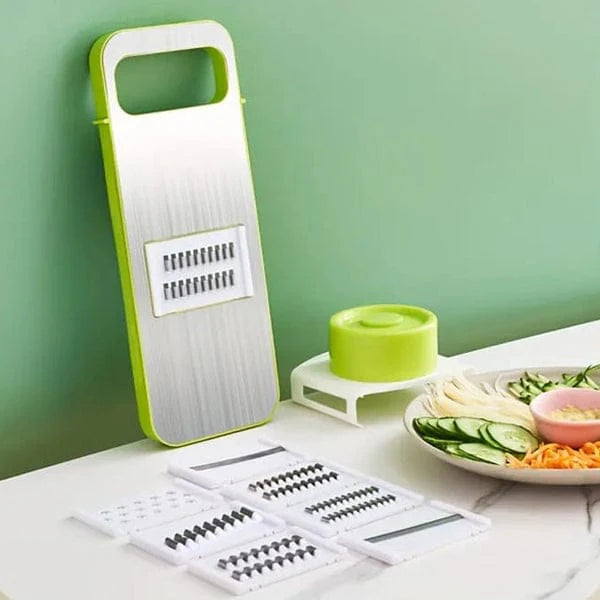 5-in-1 Multifunction Vegetable Cutter & Slicer with Stainless Steel Blades – Manual Kitchen Tool, 12 Inch