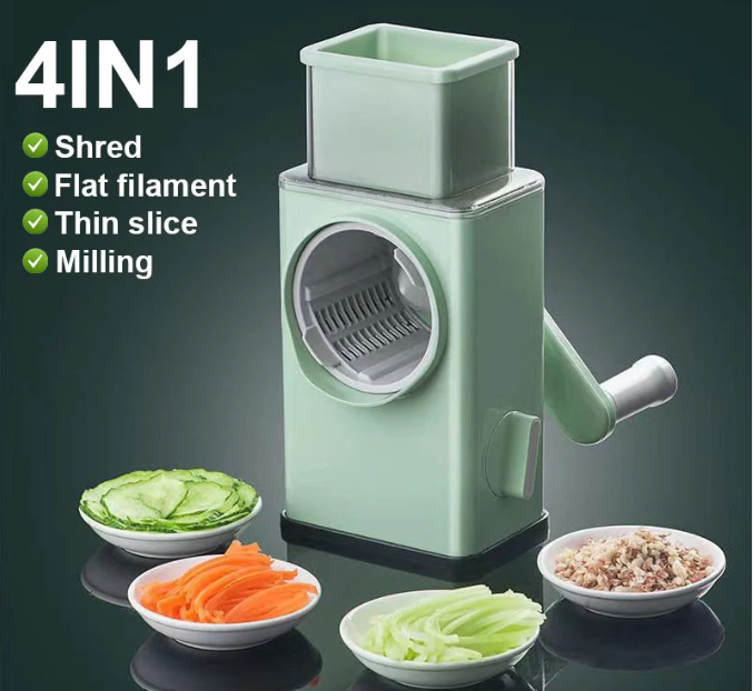 Manual Vegetable Chopper & Slicer – 4-in-1 Kitchen Tool