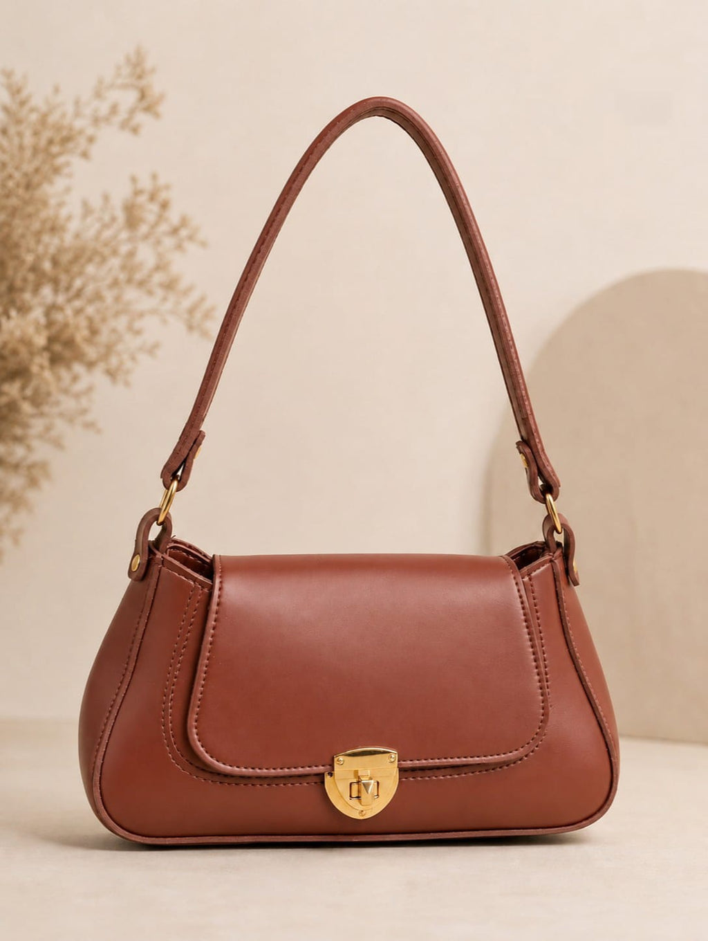 Elegant Women's Flap Shoulder Purse – Premium Leather-Look Finish