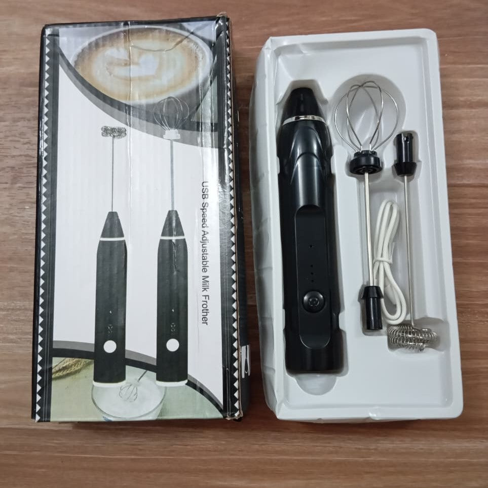**2-in-1 USB Rechargeable Electric Milk Frother & Egg Whisk – Portable Coffee Beater for Frothing, Whisking & Versatile Kitchen Mixing**
